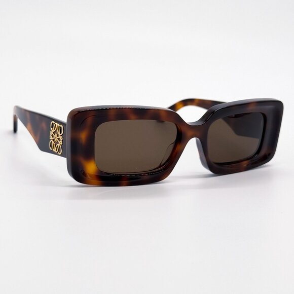 NEW LW40102F 52E, LOEWE SQUARE HAVANA BROWN SUNGLASSES LOEWE - Picture 1 of 12